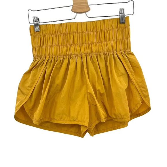 Free People The Way Home Shorts Varsity Gold Yellow Size Medium - Picture 1 of 9